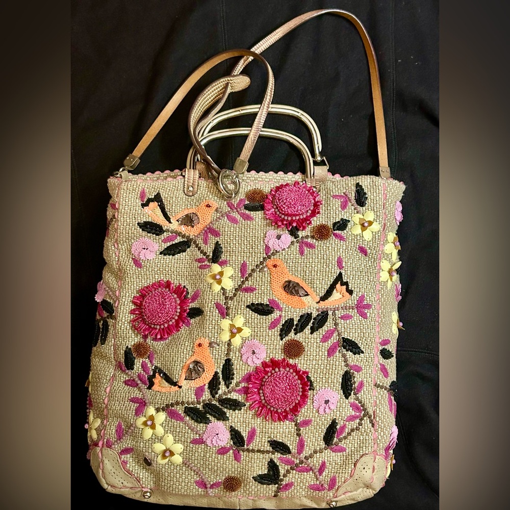 Jamin Puech tote w/beads
sequins,raffia floral embroidery - Picture 2 of 15